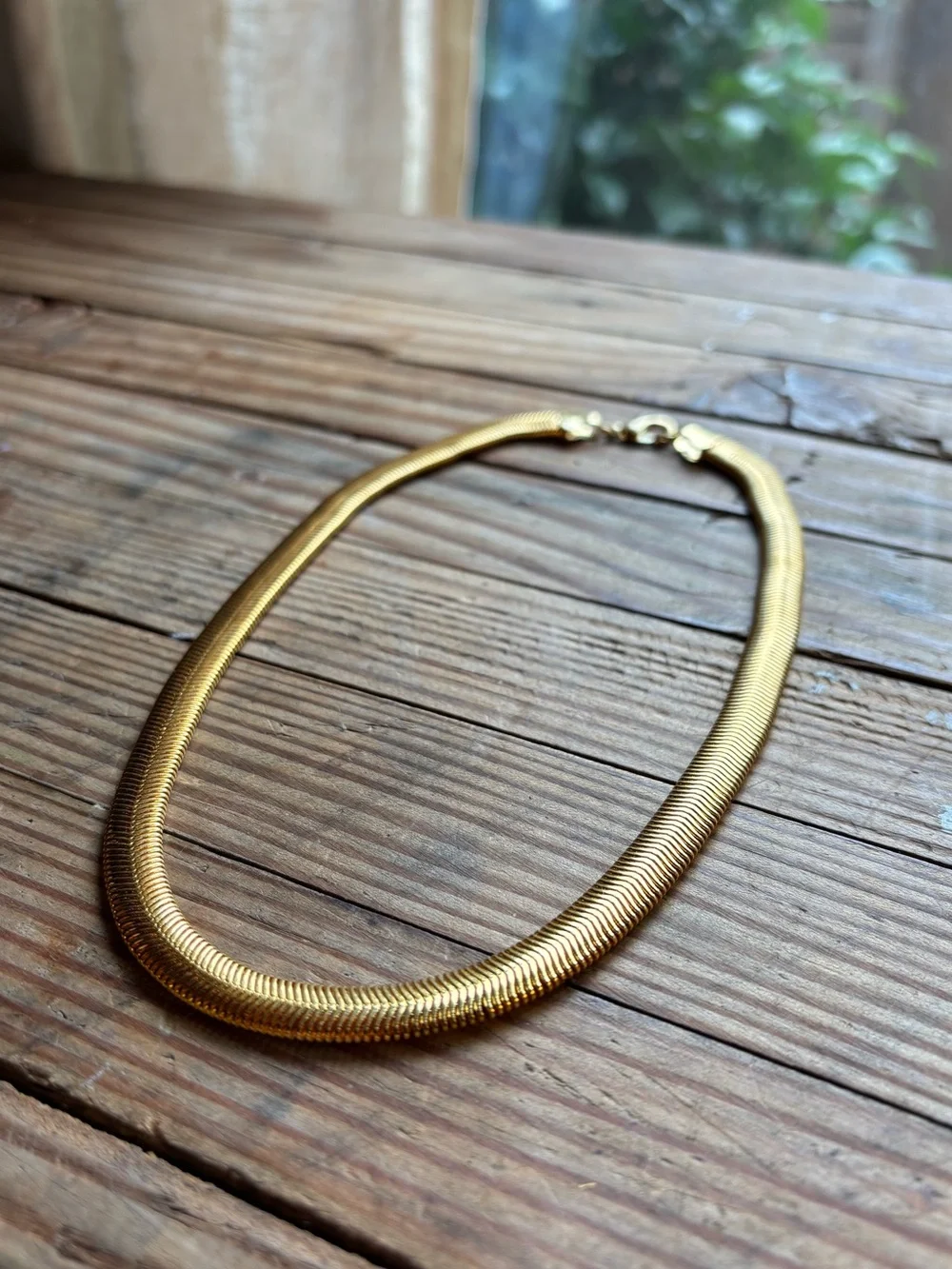 Sterling Forever Gold Herringbone Chain Necklace
